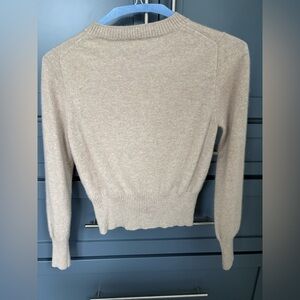 J.Crew cashmere shrunken crewneck sweater size medium hthr stone